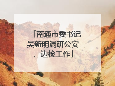 南通市委书记吴新明调研公安、边检工作