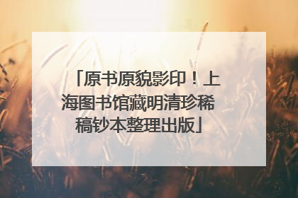 原书原貌影印！上海图书馆藏明清珍稀稿钞本整理出版