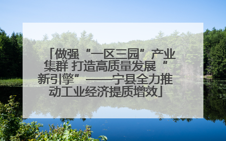 做强“一区三园”产业集群 打造高质量发展“新引擎”——宁县全力推动工业经济提质增效