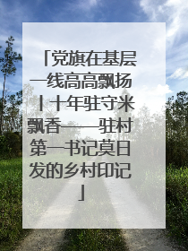 党旗在基层一线高高飘扬丨十年驻守米飘香——驻村第一书记莫日发的乡村印记