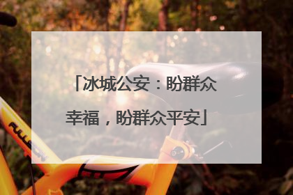 冰城公安：盼群众幸福，盼群众平安