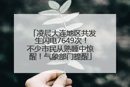 凌晨大连地区共发生闪电7649次！不少市民从熟睡中惊醒！气象部门提醒