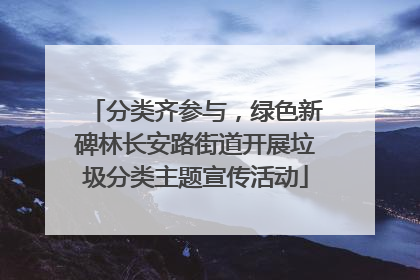 分类齐参与，绿色新碑林长安路街道开展垃圾分类主题宣传活动