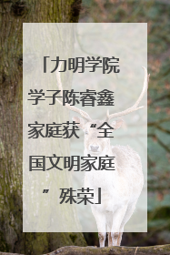 力明学院学子陈睿鑫家庭获“全国文明家庭”殊荣