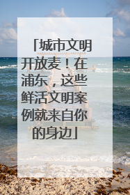 城市文明开放麦！在浦东，这些鲜活文明案例就来自你的身边