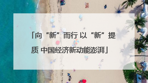 向“新”而行 以“新”提质 中国经济新动能澎湃