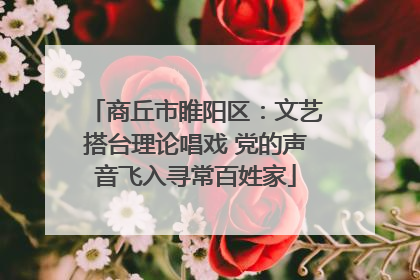 商丘市睢阳区：文艺搭台理论唱戏 党的声音飞入寻常百姓家