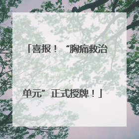 喜报！“胸痛救治单元”正式授牌！
