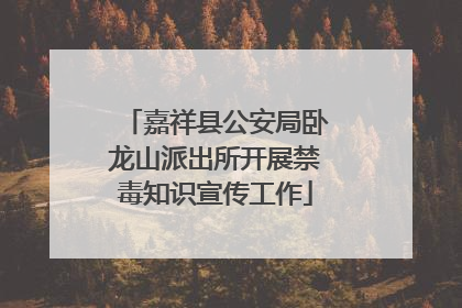 嘉祥县公安局卧龙山派出所开展禁毒知识宣传工作