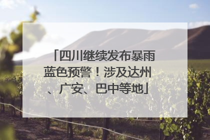 四川继续发布暴雨蓝色预警！涉及达州、广安、巴中等地