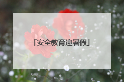 安全教育迎暑假