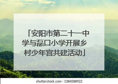 安阳市第二十一中学与磊口小学开展乡村少年宫共建活动