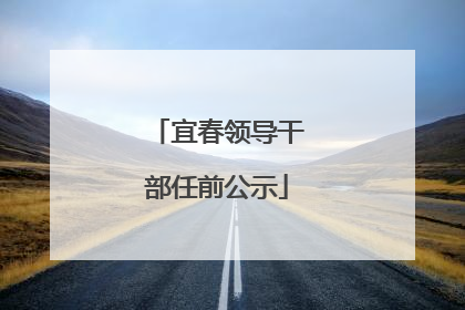 宜春领导干部任前公示