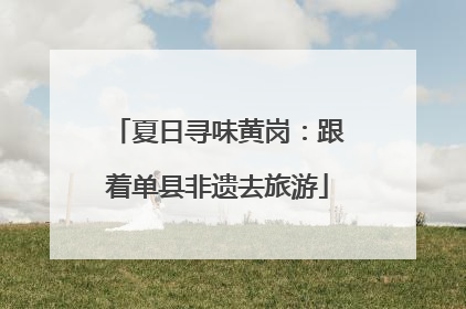 夏日寻味黄岗：跟着单县非遗去旅游
