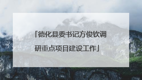 德化县委书记方俊钦调研重点项目建设工作