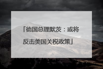 德国总理默茨：或将反击美国关税政策