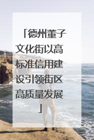 德州董子文化街以高标准信用建设引领街区高质量发展