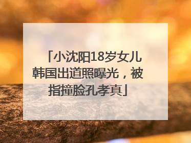 小沈阳18岁女儿韩国出道照曝光，被指撞脸孔孝真