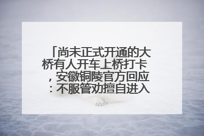 尚未正式开通的大桥有人开车上桥打卡，安徽铜陵官方回应：不服管劝擅自进入，已采取措施