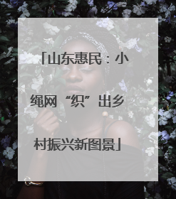 山东惠民：小绳网“织”出乡村振兴新图景