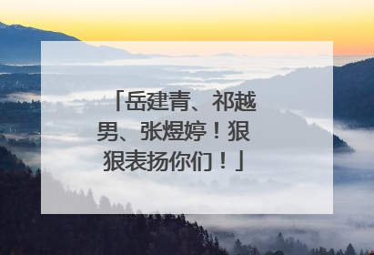 岳建青、祁越男、张煜婷！狠狠表扬你们！