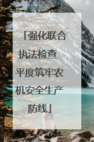 强化联合执法检查 平度筑牢农机安全生产防线