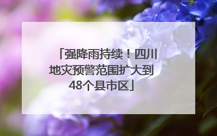 强降雨持续！四川地灾预警范围扩大到48个县市区