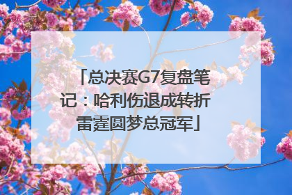 总决赛G7复盘笔记：哈利伤退成转折 雷霆圆梦总冠军