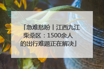 急难愁盼丨江西九江柴桑区：1500余人的出行难题正在解决