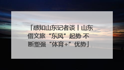 感知山东记者谈丨山东借文旅“东风”起势 不断塑强“体育+”优势
