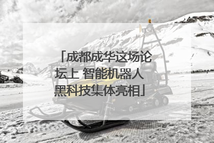 成都成华这场论坛上 智能机器人黑科技集体亮相