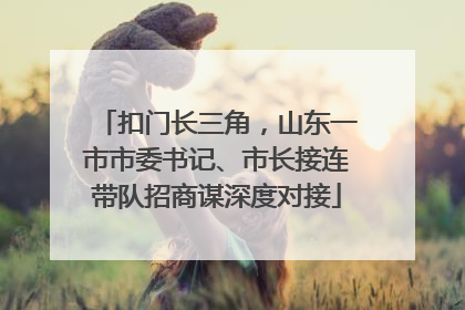 扣门长三角，山东一市市委书记、市长接连带队招商谋深度对接