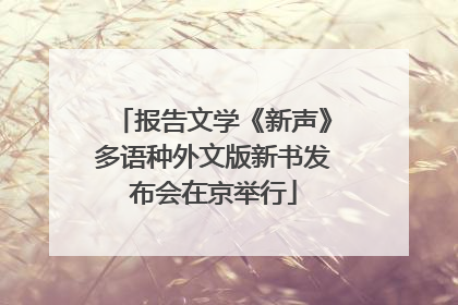 报告文学《新声》多语种外文版新书发布会在京举行