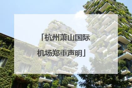 杭州萧山国际机场郑重声明