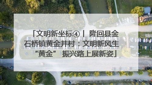 文明新坐标④丨 隆回县金石桥镇黄金井村：文明新风生“黄金” 振兴路上展新姿