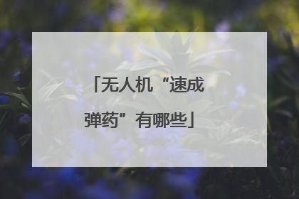 无人机“速成弹药”有哪些