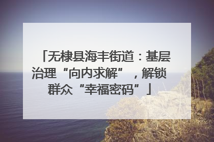 无棣县海丰街道：基层治理“向内求解”，解锁群众“幸福密码”