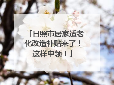 日照市居家适老化改造补贴来了！这样申领！