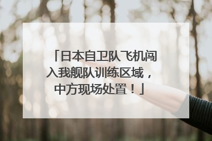 日本自卫队飞机闯入我舰队训练区域，中方现场处置！