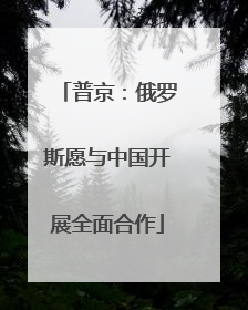 普京：俄罗斯愿与中国开展全面合作