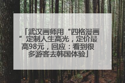 武汉画师用“四格漫画”定制人生高光，定价最高98元，回应：看到很多游客去韩国体验