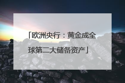 欧洲央行：黄金成全球第二大储备资产
