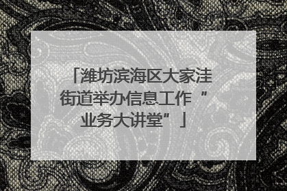 潍坊滨海区大家洼街道举办信息工作“业务大讲堂”