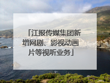江报传媒集团新增网剧、影视动画片等视听业务