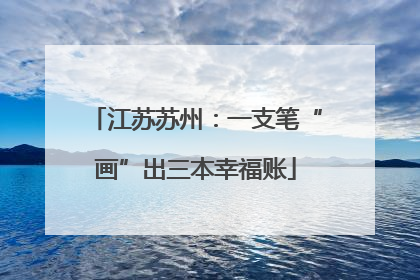 江苏苏州：一支笔“画”出三本幸福账