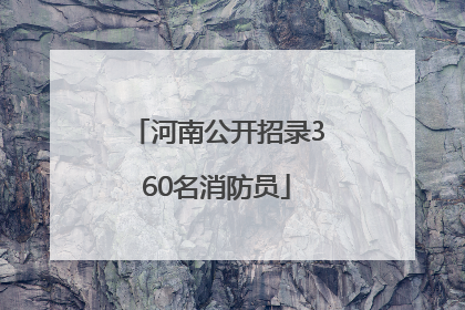 河南公开招录360名消防员