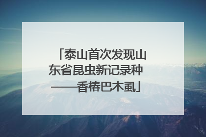 泰山首次发现山东省昆虫新记录种——香椿巴木虱