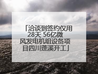 洽谈到签约仅用28天 56亿微风发电机组设备项目四川蓬溪开工