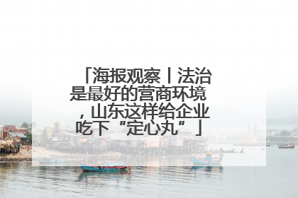 海报观察丨法治是最好的营商环境，山东这样给企业吃下“定心丸”