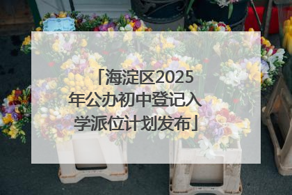 海淀区2025年公办初中登记入学派位计划发布